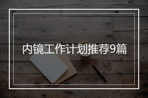 内镜工作计划推荐9篇