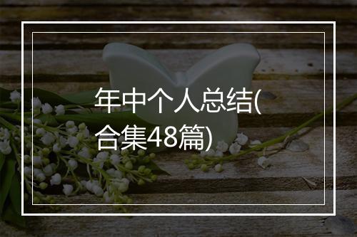 年中个人总结(合集48篇)