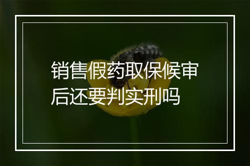 销售假药取保候审后还要判实刑吗