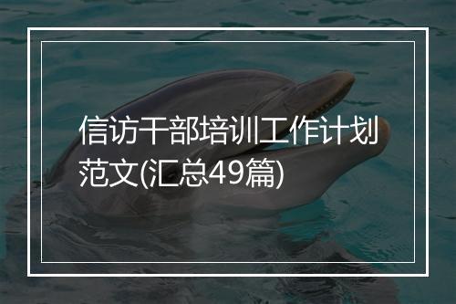信访干部培训工作计划范文(汇总49篇)
