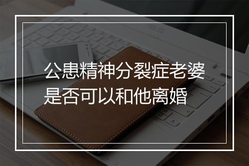 公患精神分裂症老婆是否可以和他离婚