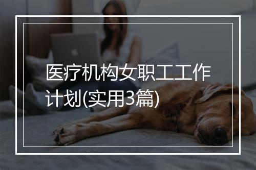 医疗机构女职工工作计划(实用3篇)