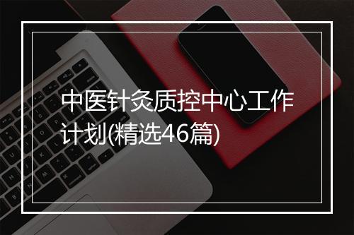 中医针灸质控中心工作计划(精选46篇)