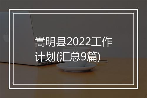 嵩明县2022工作计划(汇总9篇)