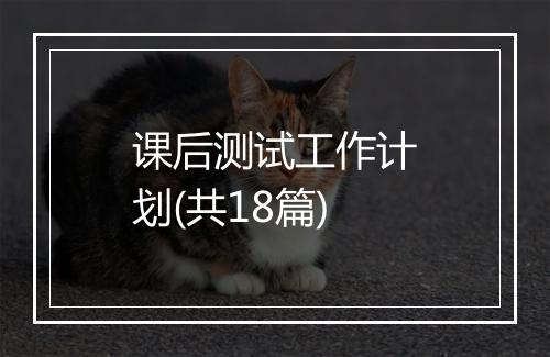 课后测试工作计划(共18篇)