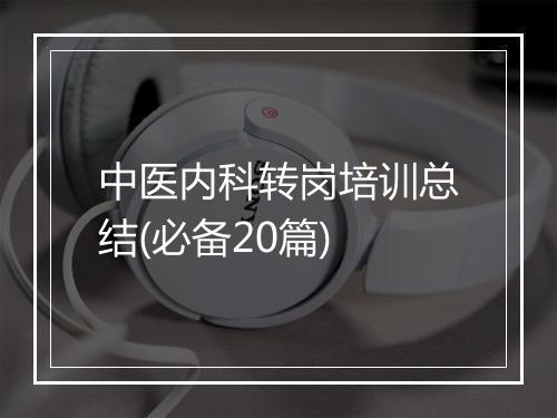 中医内科转岗培训总结(必备20篇)