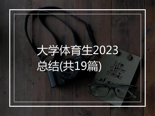 大学体育生2023总结(共19篇)