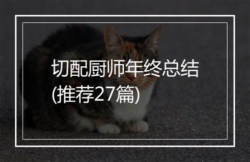 切配厨师年终总结(推荐27篇)