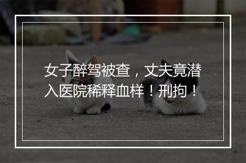 女子醉驾被查，丈夫竟潜入医院稀释血样！刑拘！