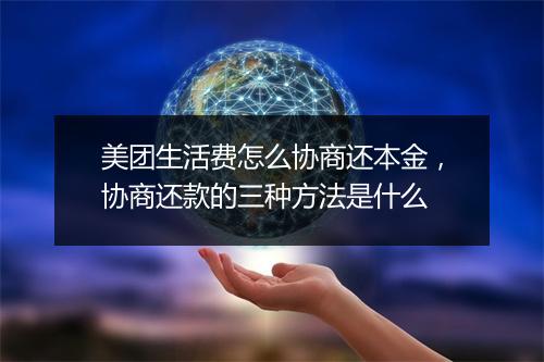 美团生活费怎么协商还本金，协商还款的三种方法是什么