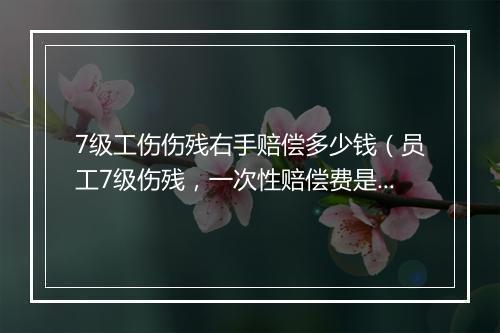 7级工伤伤残右手赔偿多少钱（员工7级伤残，一次性赔偿费是多少?）