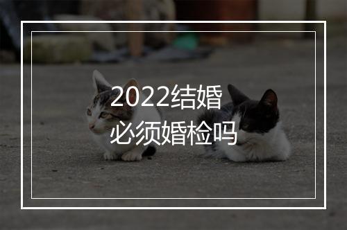 2022结婚必须婚检吗