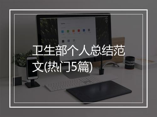 卫生部个人总结范文(热门5篇)