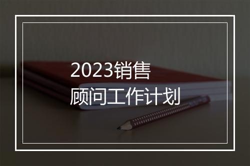 2023销售顾问工作计划