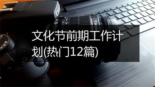 文化节前期工作计划(热门12篇)