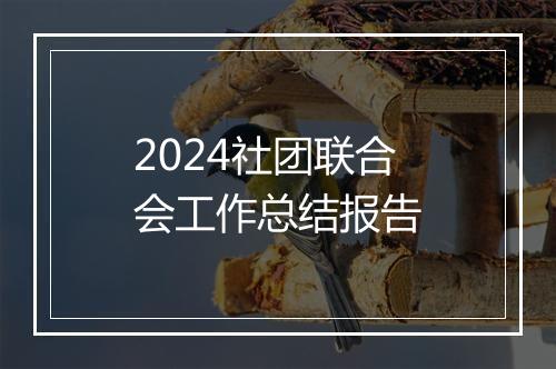2024社团联合会工作总结报告
