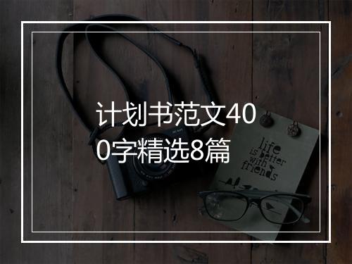 计划书范文400字精选8篇