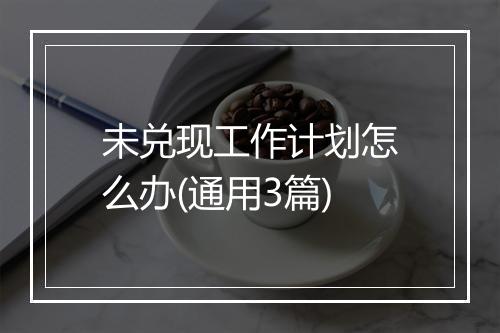未兑现工作计划怎么办(通用3篇)
