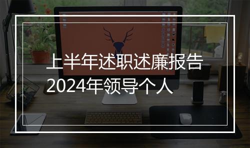 上半年述职述廉报告2024年领导个人