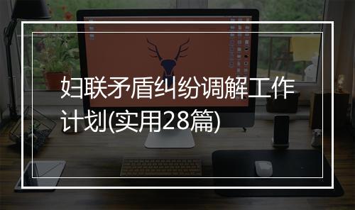 妇联矛盾纠纷调解工作计划(实用28篇)