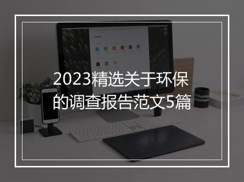 2023精选关于环保的调查报告范文5篇