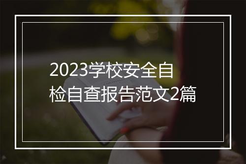 2023学校安全自检自查报告范文2篇