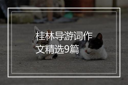 桂林导游词作文精选9篇