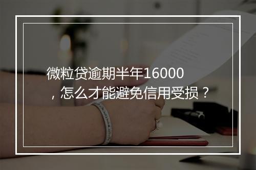 微粒贷逾期半年16000，怎么才能避免信用受损？