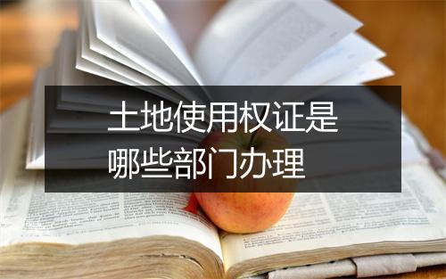 土地使用权证是哪些部门办理