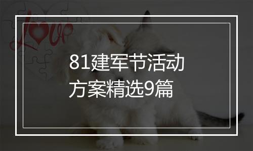 81建军节活动方案精选9篇