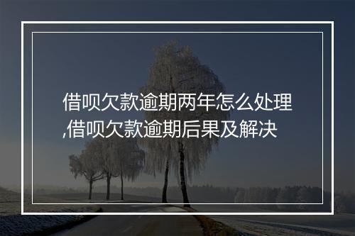 借呗欠款逾期两年怎么处理,借呗欠款逾期后果及解决