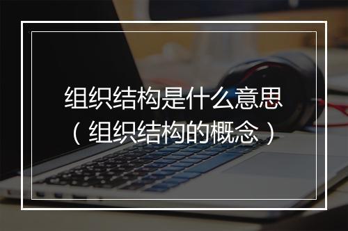 组织结构是什么意思（组织结构的概念）