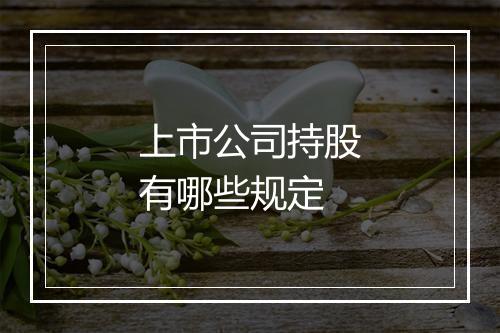 上市公司持股有哪些规定