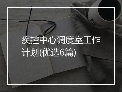 疾控中心调度室工作计划(优选6篇)