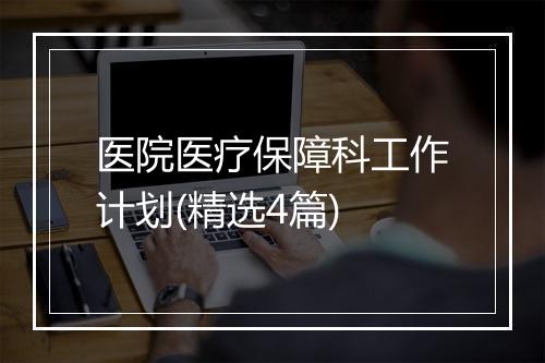 医院医疗保障科工作计划(精选4篇)