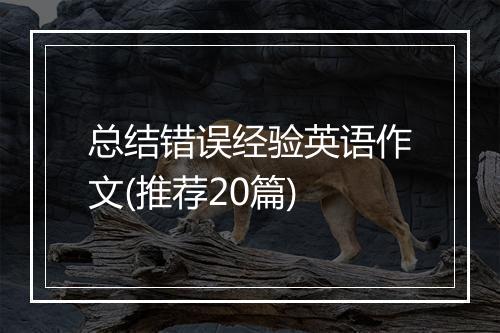 总结错误经验英语作文(推荐20篇)
