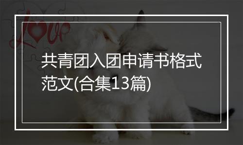 共青团入团申请书格式范文(合集13篇)