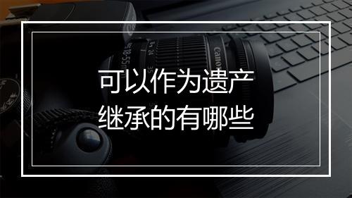 可以作为遗产继承的有哪些