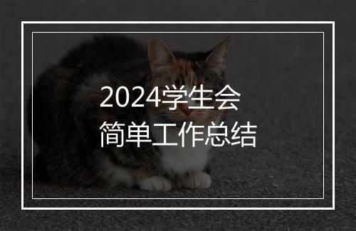 2024学生会简单工作总结