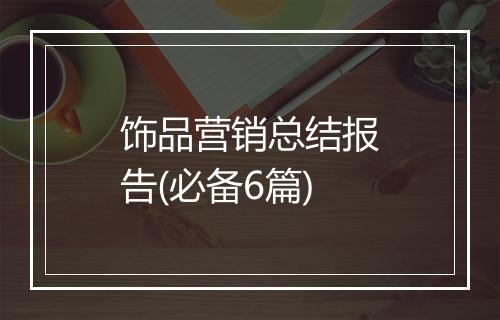 饰品营销总结报告(必备6篇)