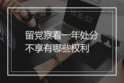 留党察看一年处分不享有哪些权利