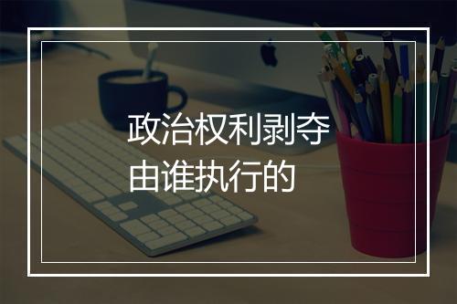 政治权利剥夺由谁执行的