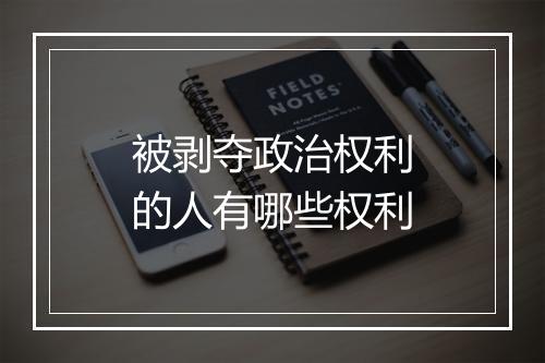 被剥夺政治权利的人有哪些权利