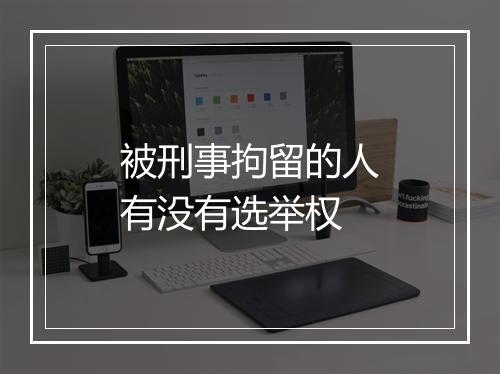 被刑事拘留的人有没有选举权