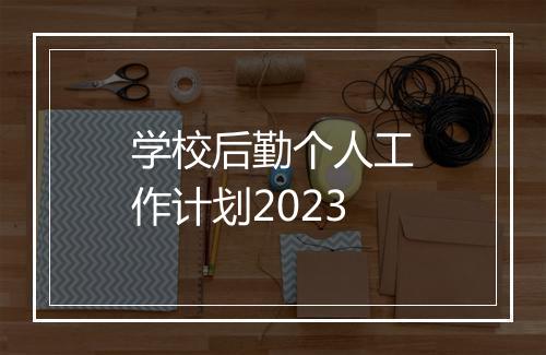 学校后勤个人工作计划2023