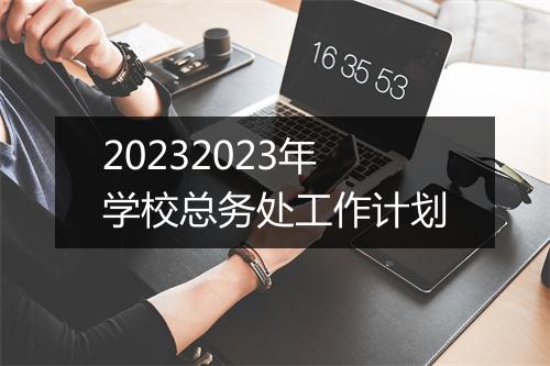 20232023年学校总务处工作计划