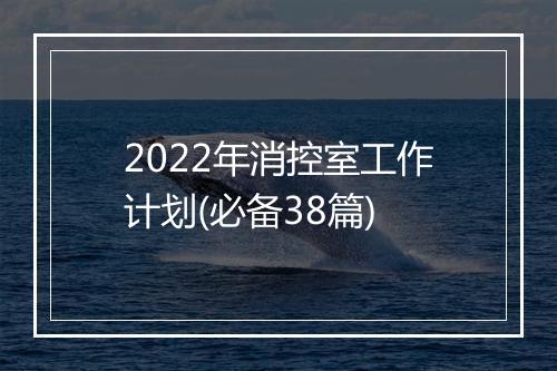 2022年消控室工作计划(必备38篇)