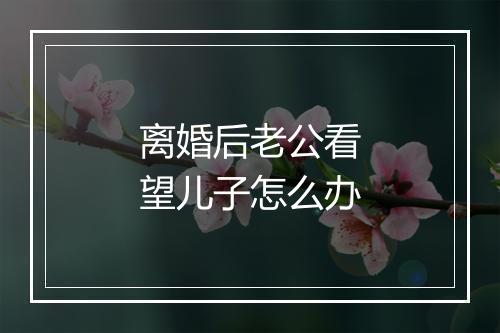 离婚后老公看望儿子怎么办