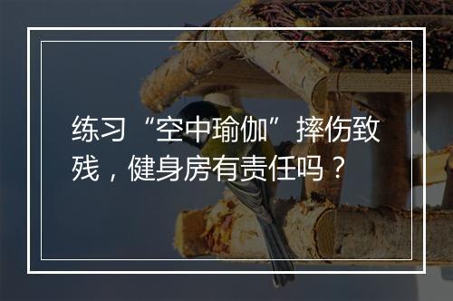 练习“空中瑜伽”摔伤致残，健身房有责任吗？