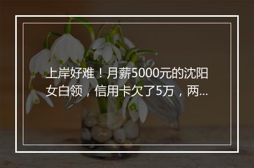 上岸好难！月薪5000元的沈阳女白领，信用卡欠了5万，两年没还清